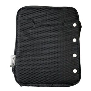 AtoAh Insulated Lunch Bag Black Small Cooler Zip Travel Food Storage Case